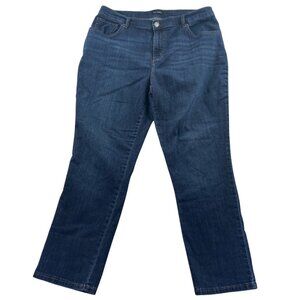 Lee Womens Jeans 18W Straight-Leg Dark Wash Denim Cotton Blend